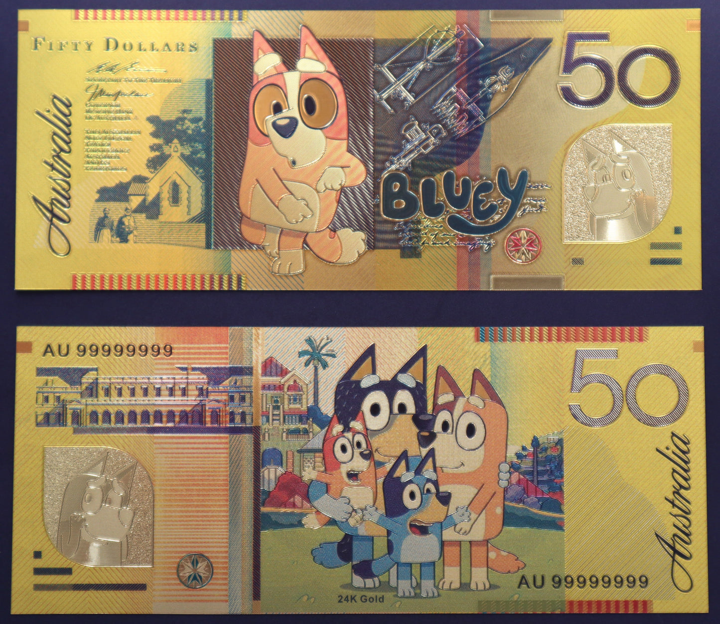 Bluey Collectible Golden Foil Banknotes