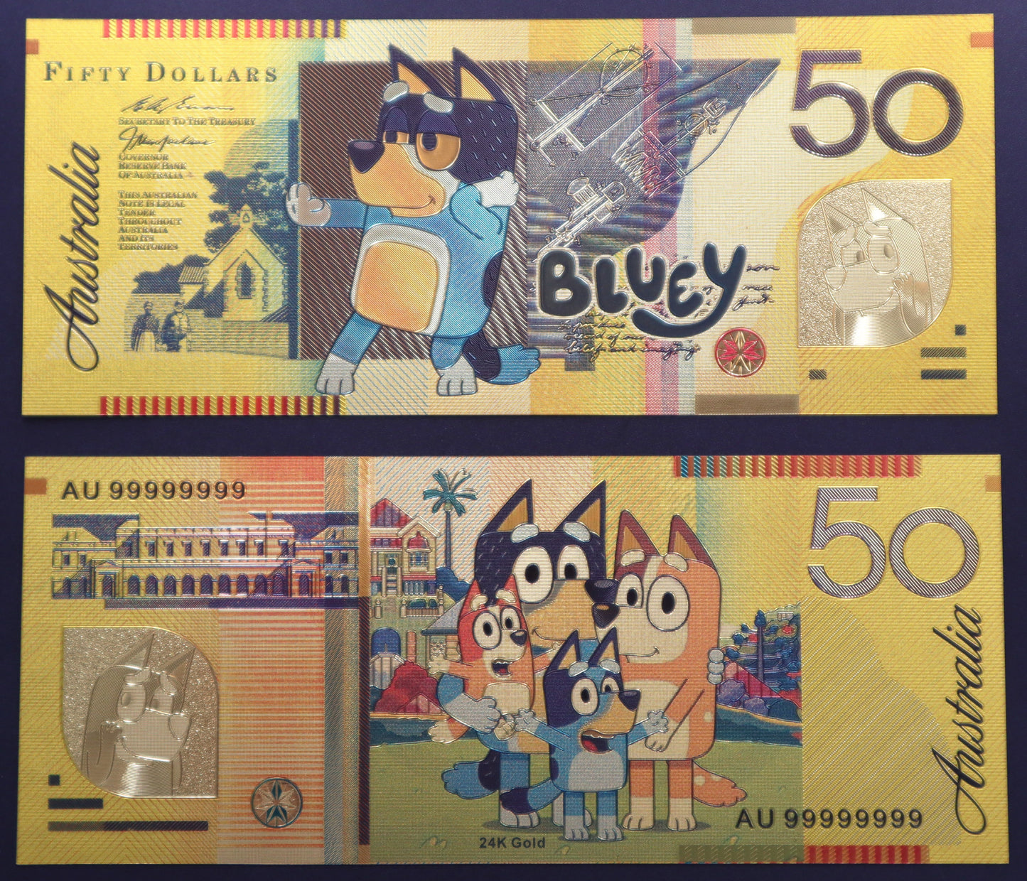 Bluey Collectible Golden Foil Banknotes