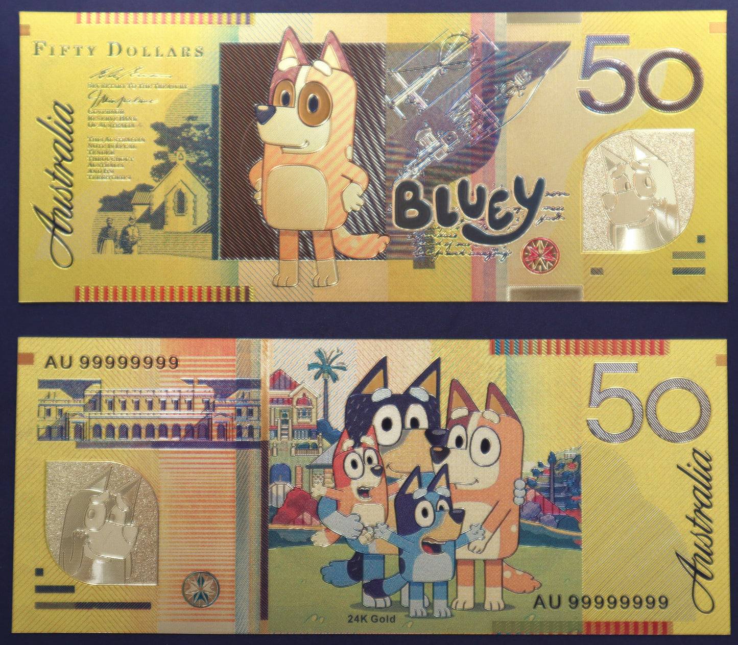 Bluey Collectible Golden Foil Banknotes