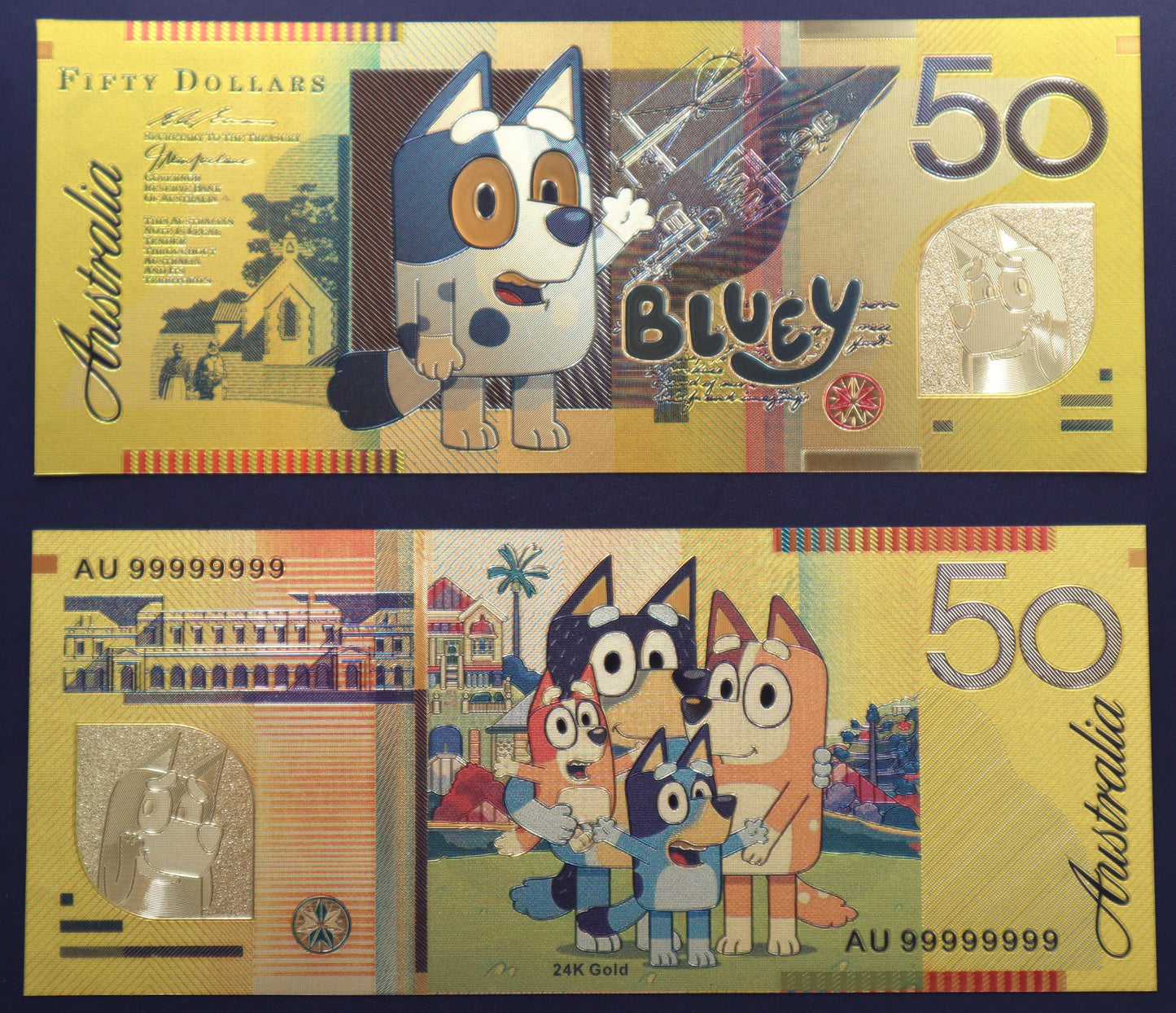Bluey Collectible Golden Foil Banknotes
