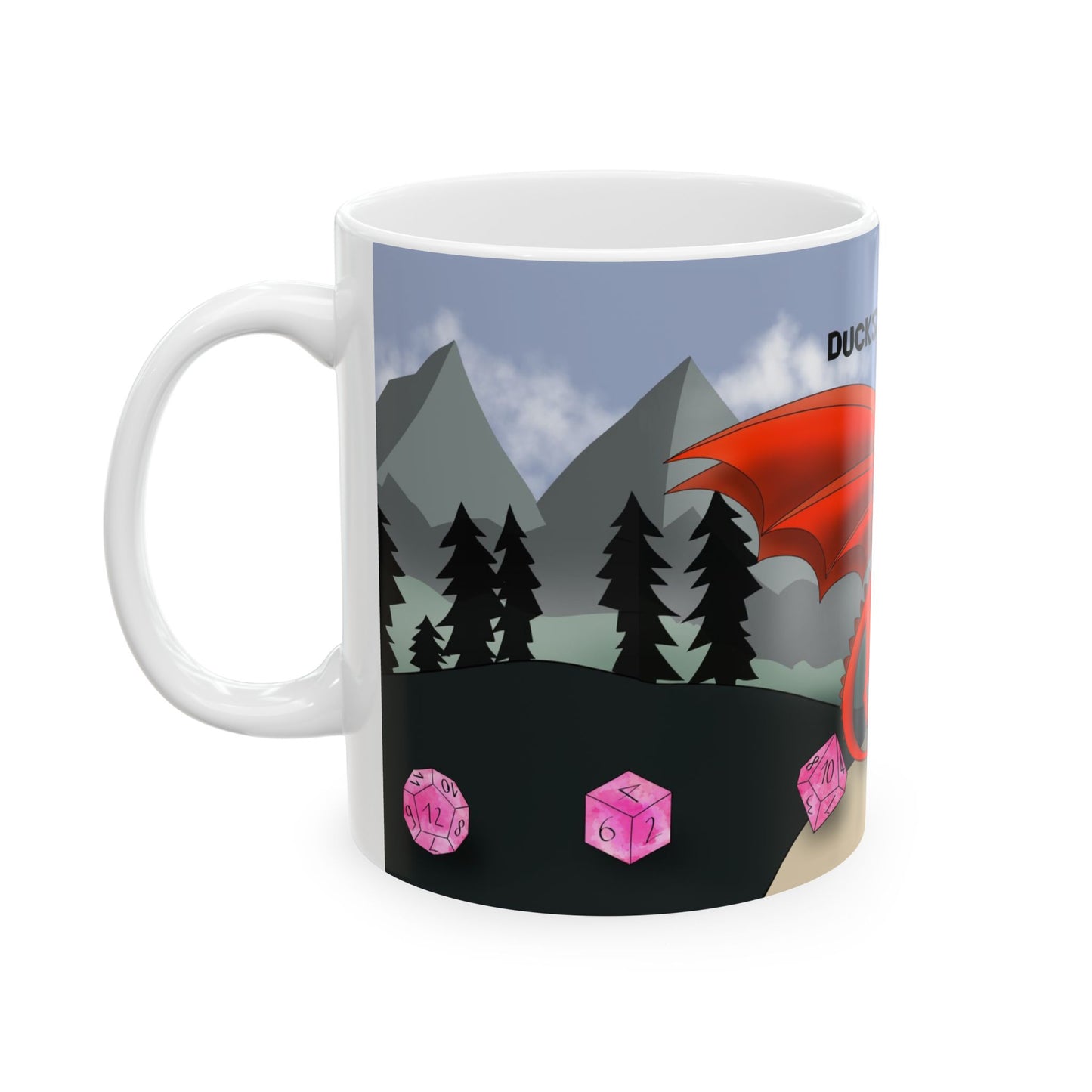 D&D Ducks And Dragons | Cute and Funny Ceramic Coffee Cup | Dippy Duck Mug | 11oz/0.33 l