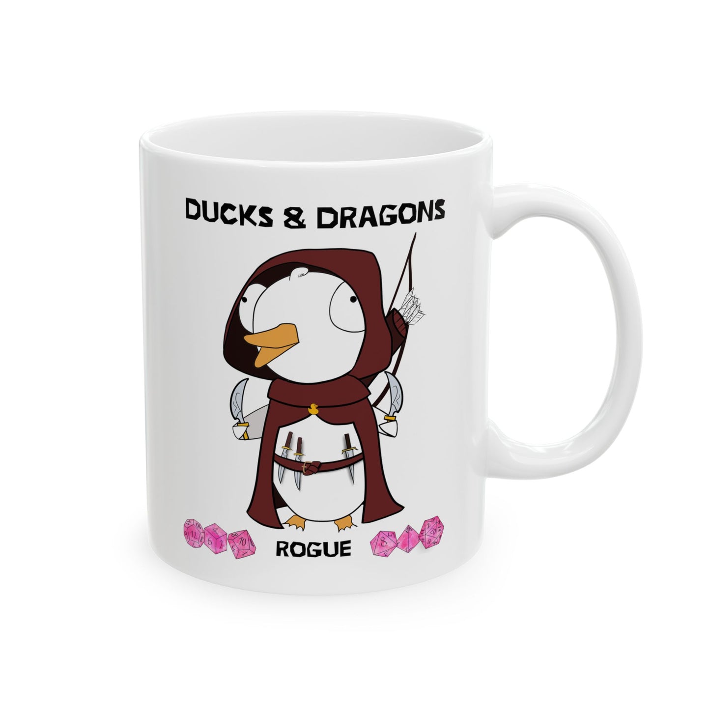 D&D Ducks And Dragons Rogue | Rogue Class Mug | Dungeons and Dragons Mug | | Cute and Funny Ceramic Coffee Cup | 11oz/0.33 l