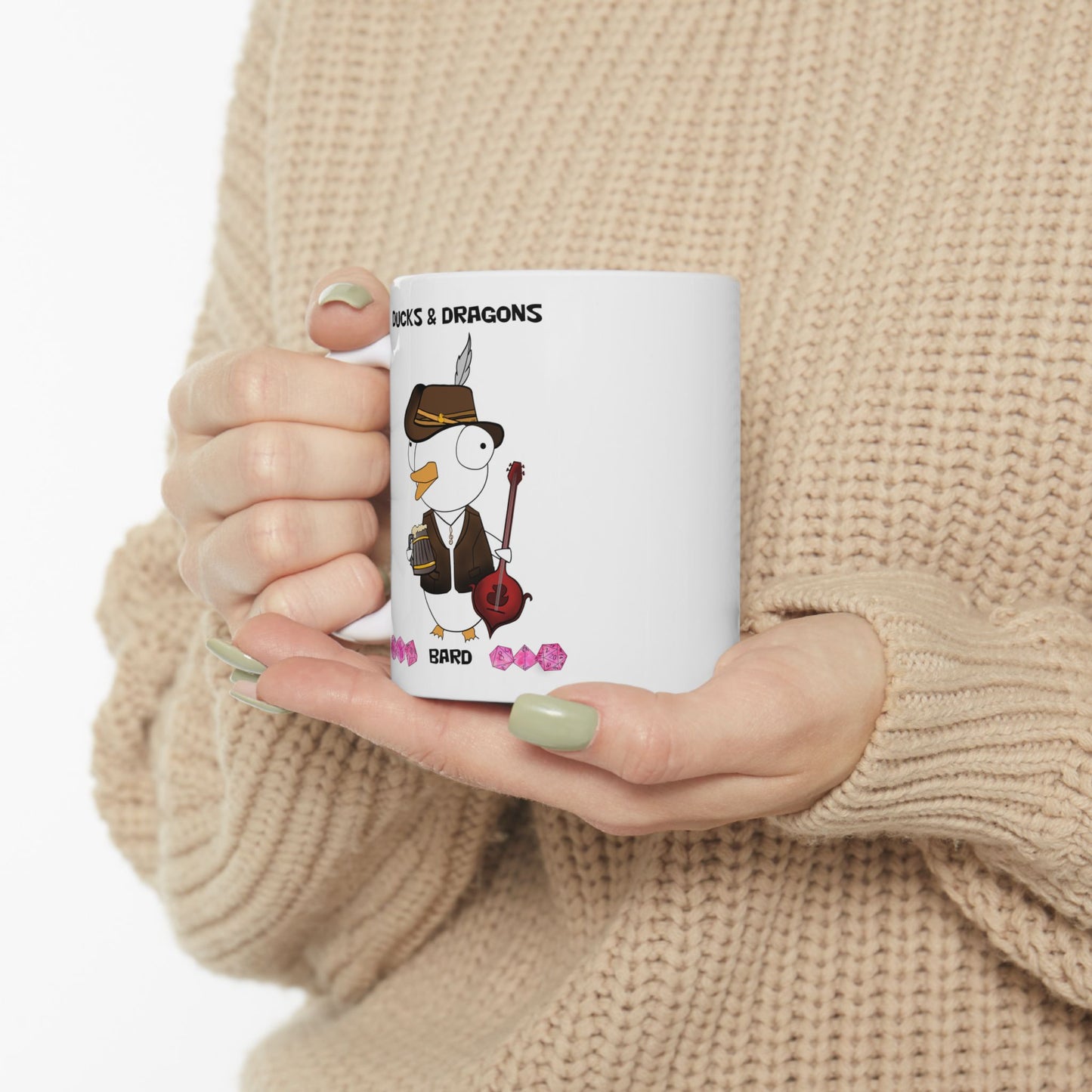 D&D Ducks And Dragons Bard | Bard Class Mug | Dungeons and Dragons Mug | | Cute and Funny Ceramic Coffee Cup | 11oz/0.33 l