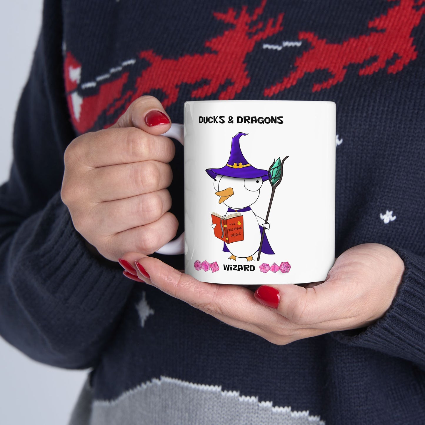 D&D Ducks And Dragons Wizard | Wizard Class Mug | Dungeons and Dragons Mug | | Cute and Funny Ceramic Coffee Cup | 11oz/0.33 l