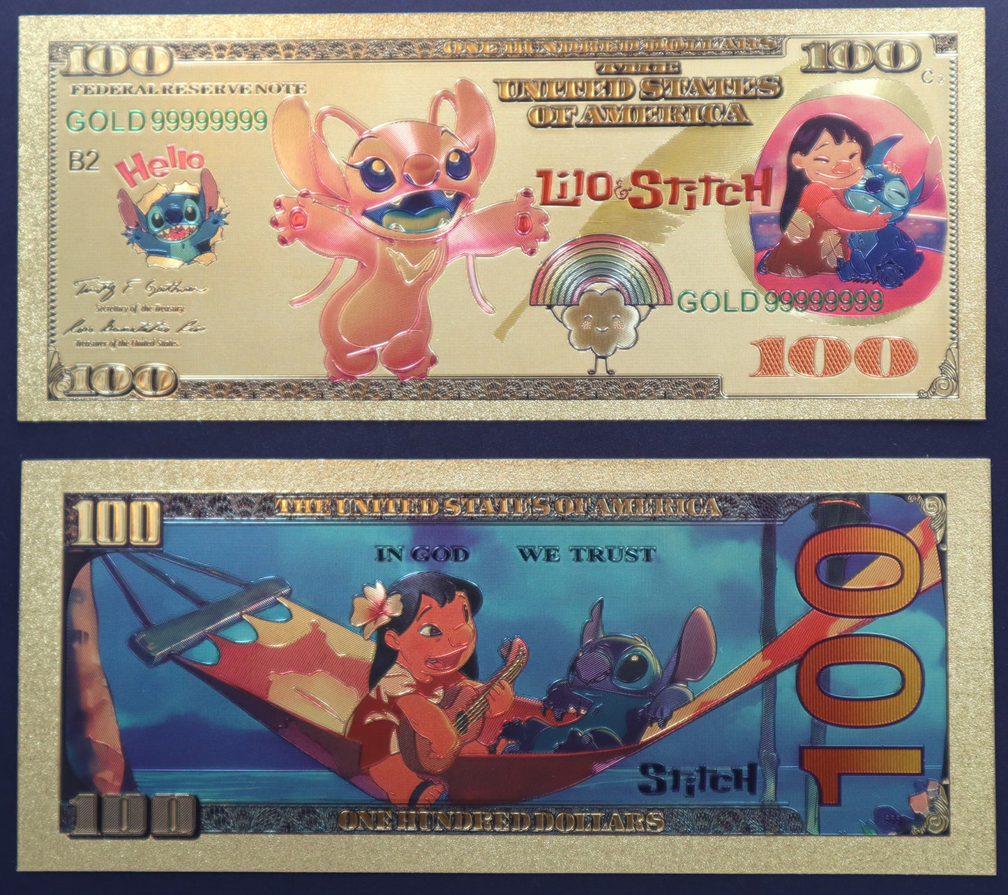 Lilo and Stitch Collectible Golden Foil Banknotes