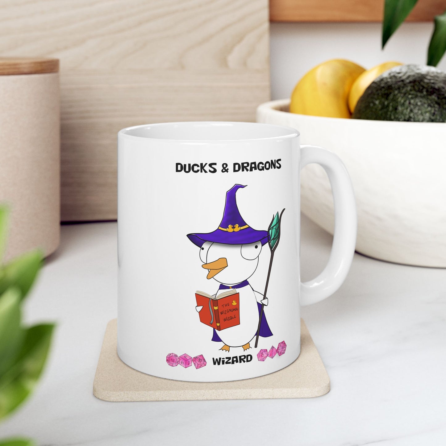 D&D Ducks And Dragons Wizard | Wizard Class Mug | Dungeons and Dragons Mug | | Cute and Funny Ceramic Coffee Cup | 11oz/0.33 l