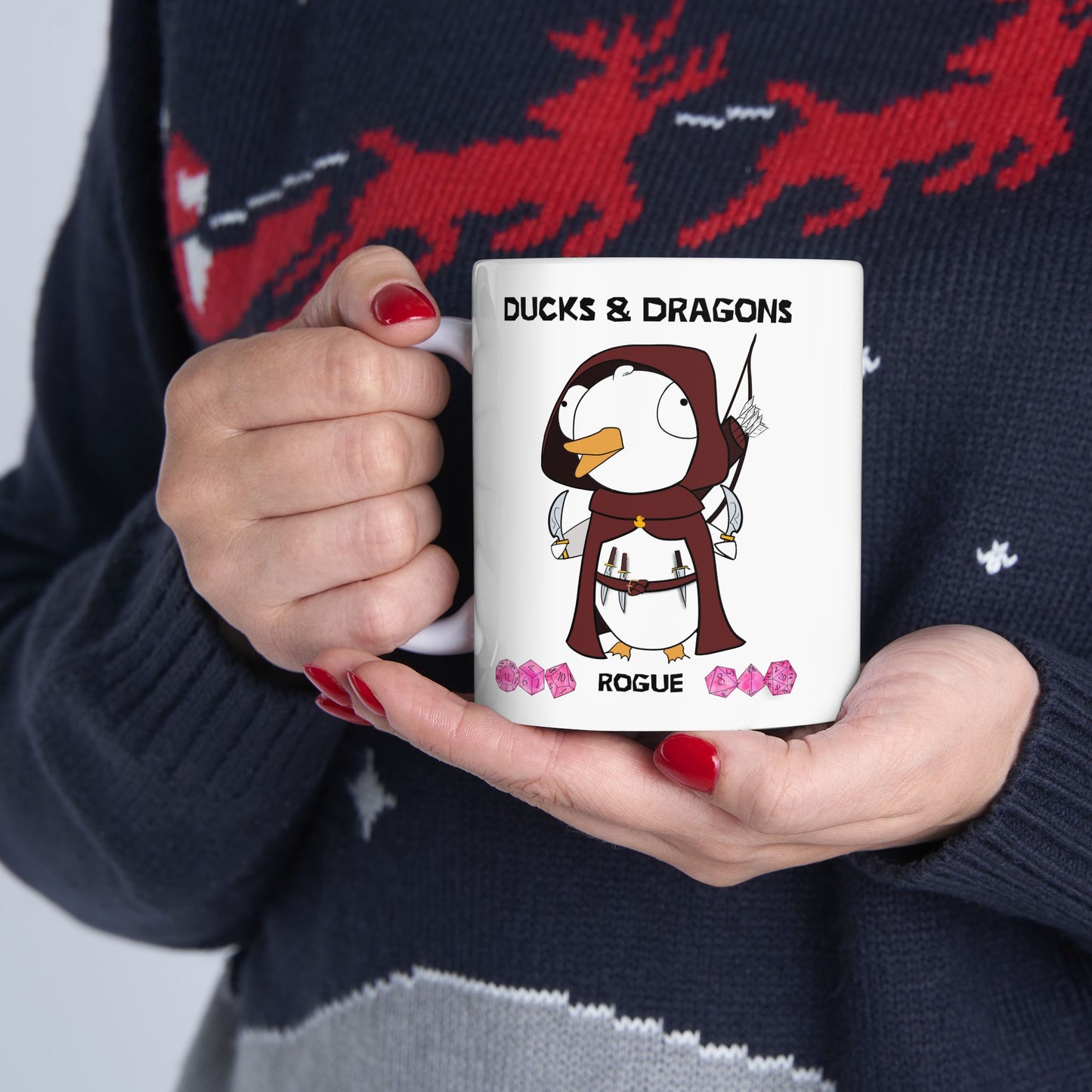 D&D Ducks And Dragons Rogue | Rogue Class Mug | Dungeons and Dragons Mug | | Cute and Funny Ceramic Coffee Cup | 11oz/0.33 l