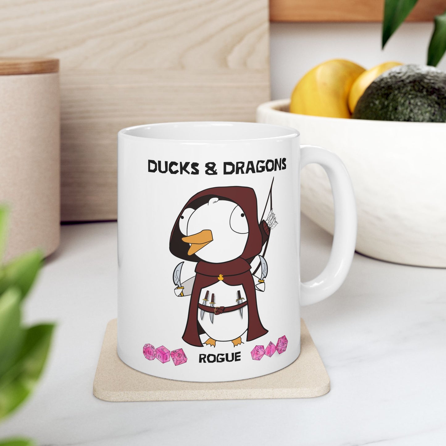 D&D Ducks And Dragons Rogue | Rogue Class Mug | Dungeons and Dragons Mug | | Cute and Funny Ceramic Coffee Cup | 11oz/0.33 l