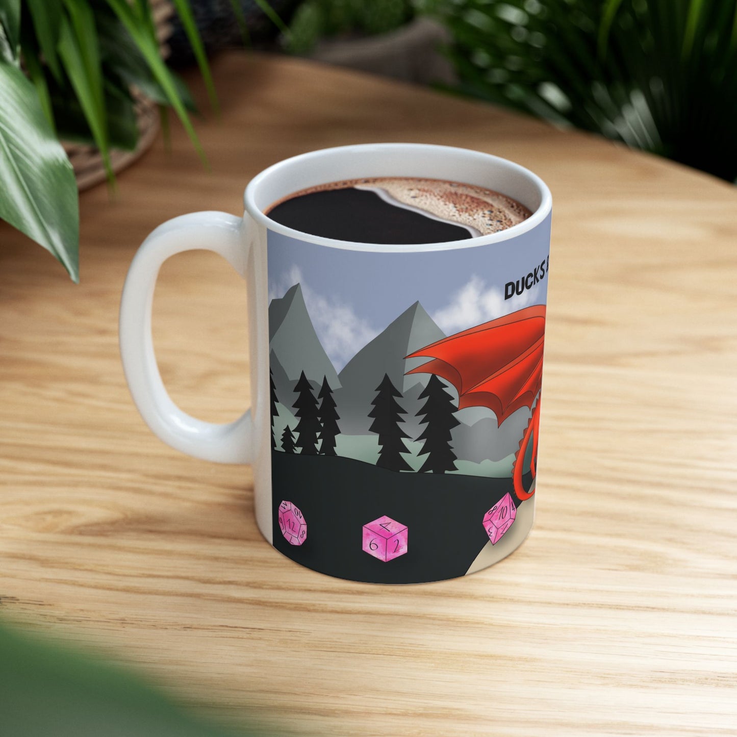 D&D Ducks And Dragons | Cute and Funny Ceramic Coffee Cup | Dippy Duck Mug | 11oz/0.33 l