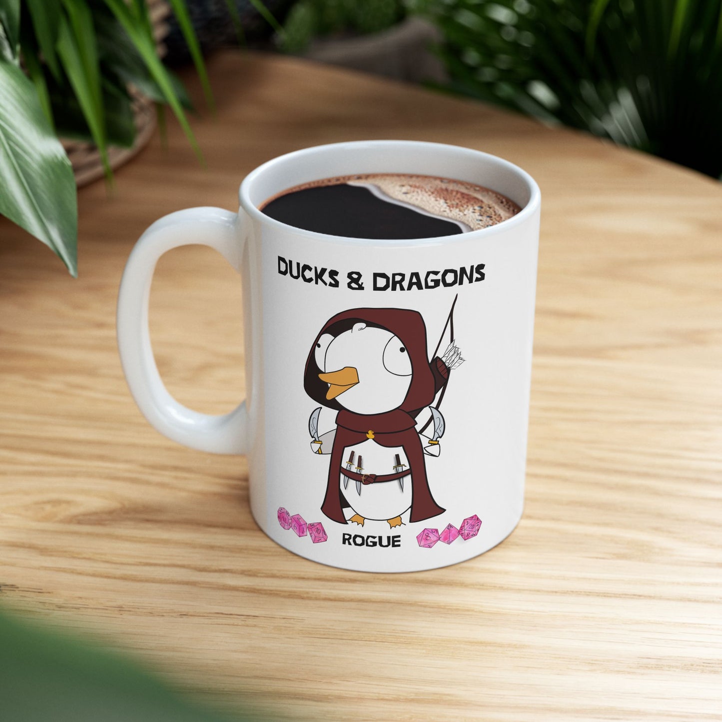 D&D Ducks And Dragons Rogue | Rogue Class Mug | Dungeons and Dragons Mug | | Cute and Funny Ceramic Coffee Cup | 11oz/0.33 l
