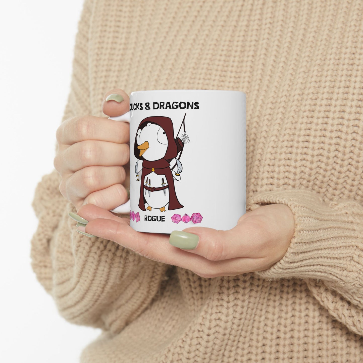 D&D Ducks And Dragons Rogue | Rogue Class Mug | Dungeons and Dragons Mug | | Cute and Funny Ceramic Coffee Cup | 11oz/0.33 l