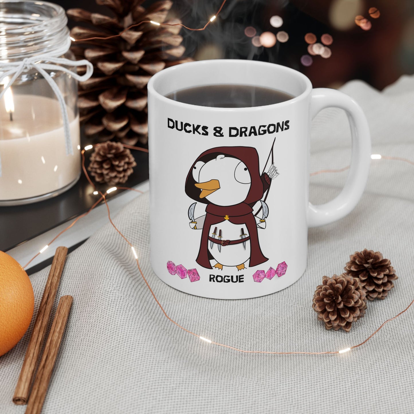 D&D Ducks And Dragons Rogue | Rogue Class Mug | Dungeons and Dragons Mug | | Cute and Funny Ceramic Coffee Cup | 11oz/0.33 l