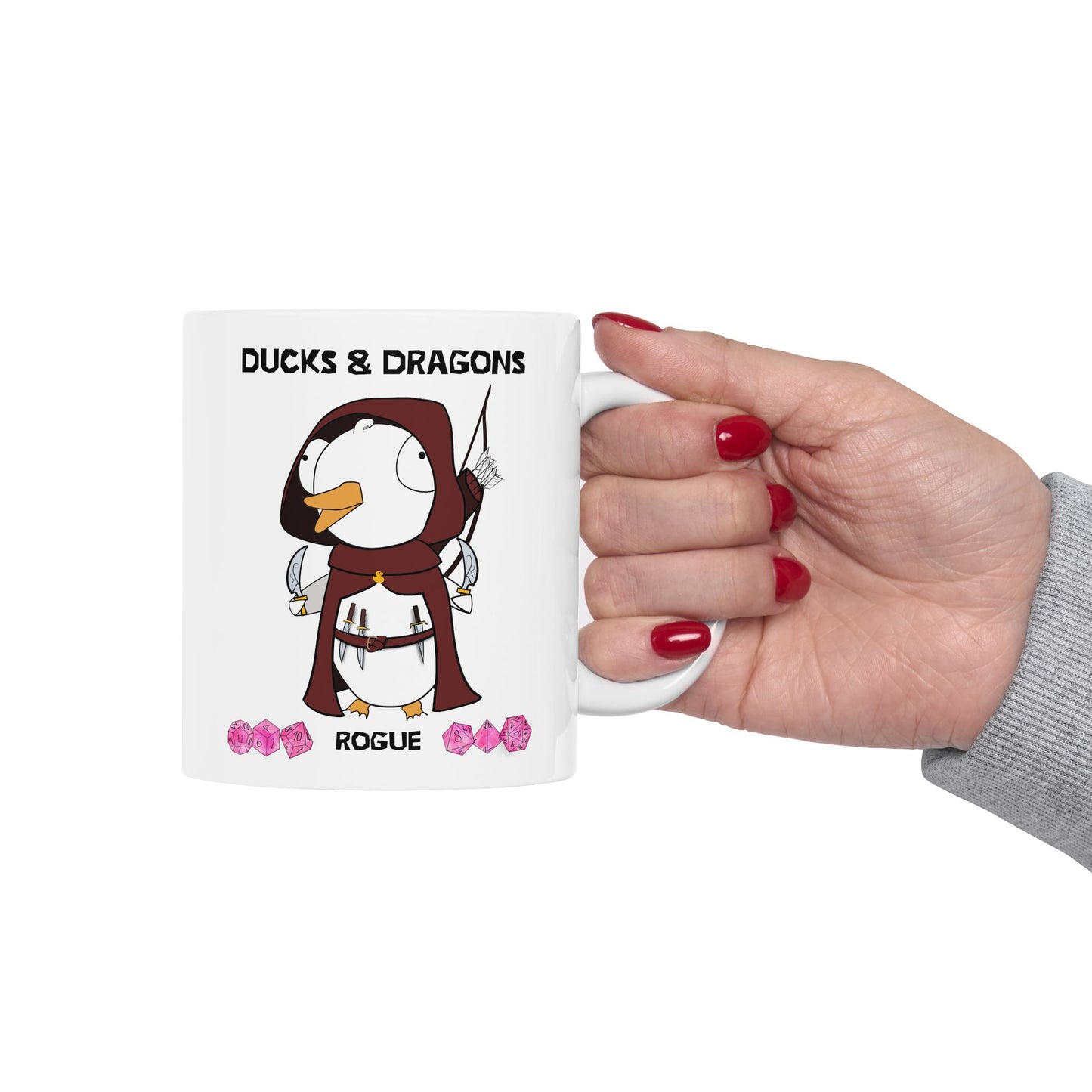 D&D Ducks And Dragons Rogue | Rogue Class Mug | Dungeons and Dragons Mug | | Cute and Funny Ceramic Coffee Cup | 11oz/0.33 l