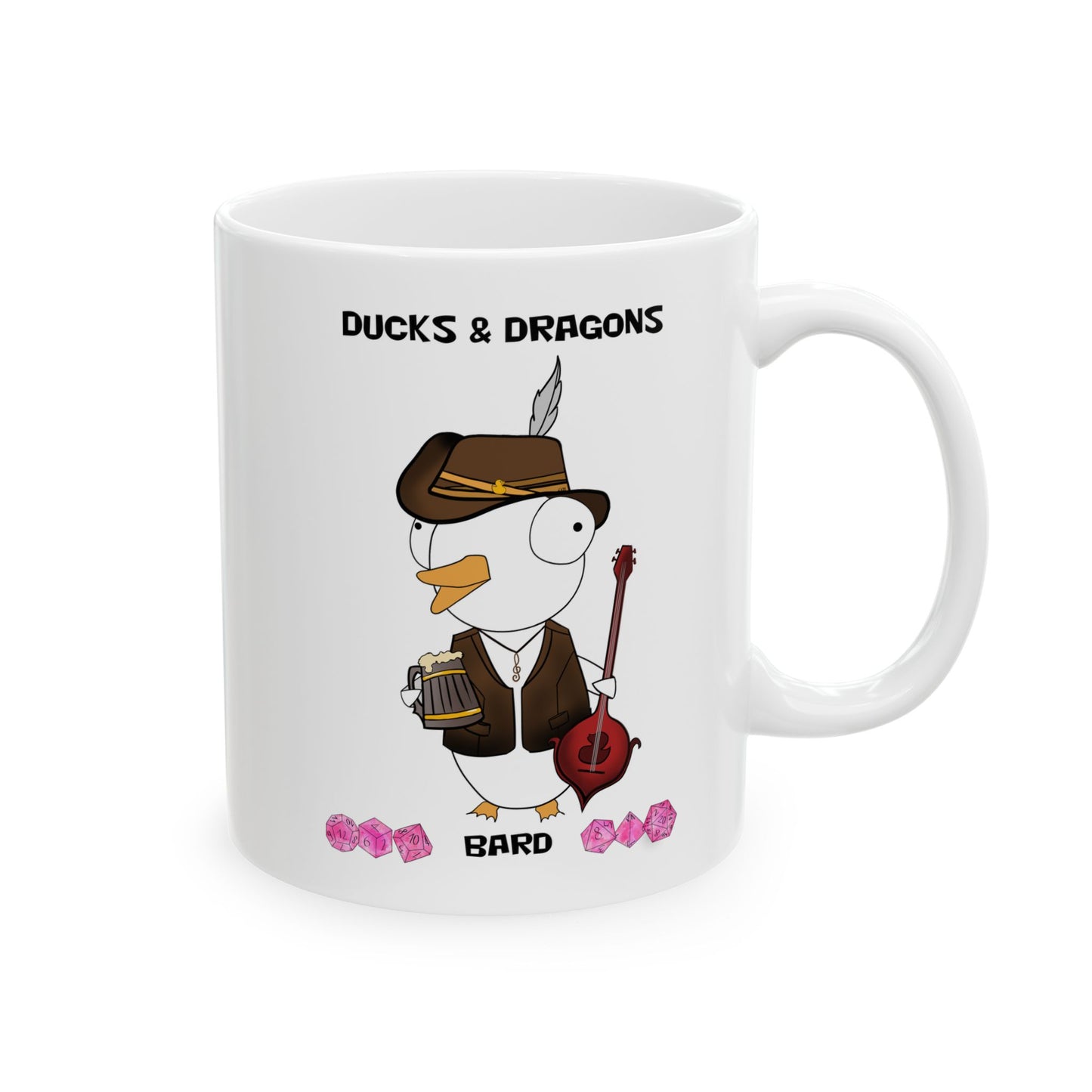 D&D Ducks And Dragons Bard | Bard Class Mug | Dungeons and Dragons Mug | | Cute and Funny Ceramic Coffee Cup | 11oz/0.33 l