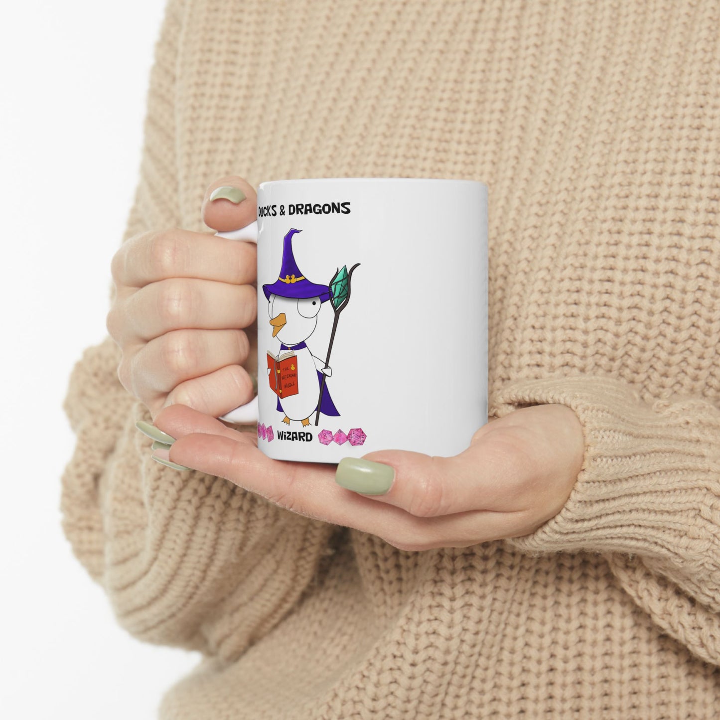 D&D Ducks And Dragons Wizard | Wizard Class Mug | Dungeons and Dragons Mug | | Cute and Funny Ceramic Coffee Cup | 11oz/0.33 l