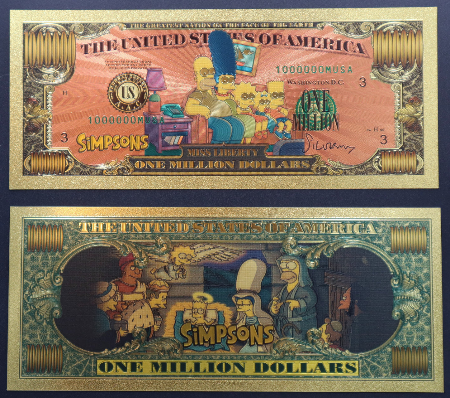 Simpsons Collectible Golden Foil Banknotes