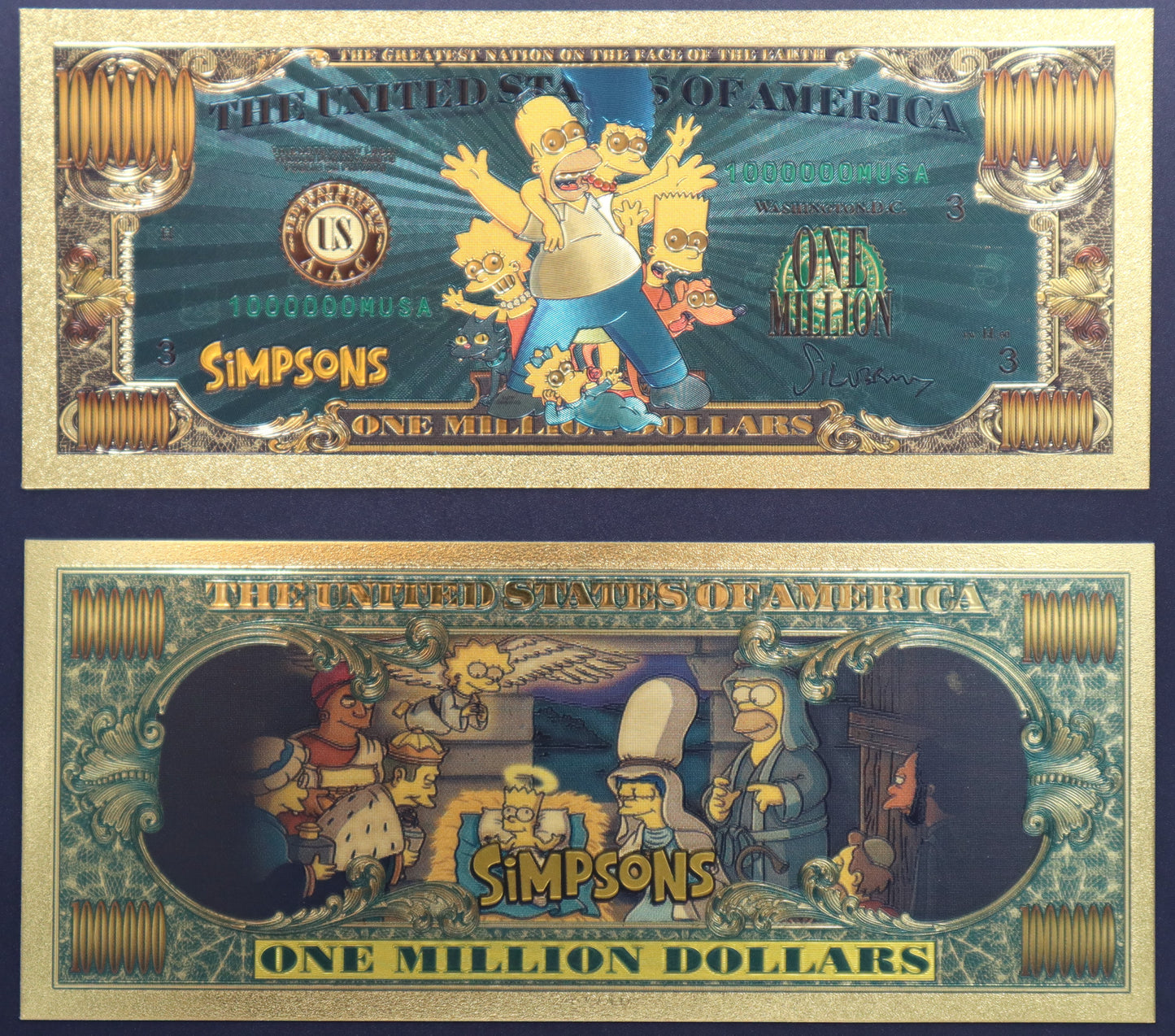 Simpsons Collectible Golden Foil Banknotes