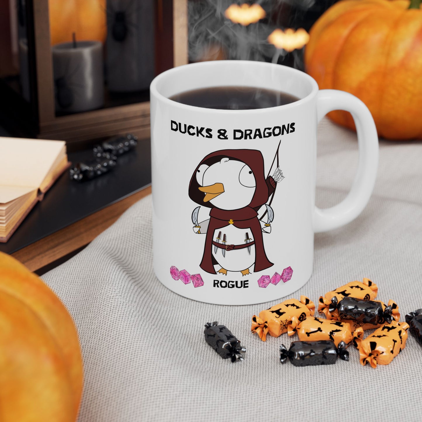 D&D Ducks And Dragons Rogue | Rogue Class Mug | Dungeons and Dragons Mug | | Cute and Funny Ceramic Coffee Cup | 11oz/0.33 l