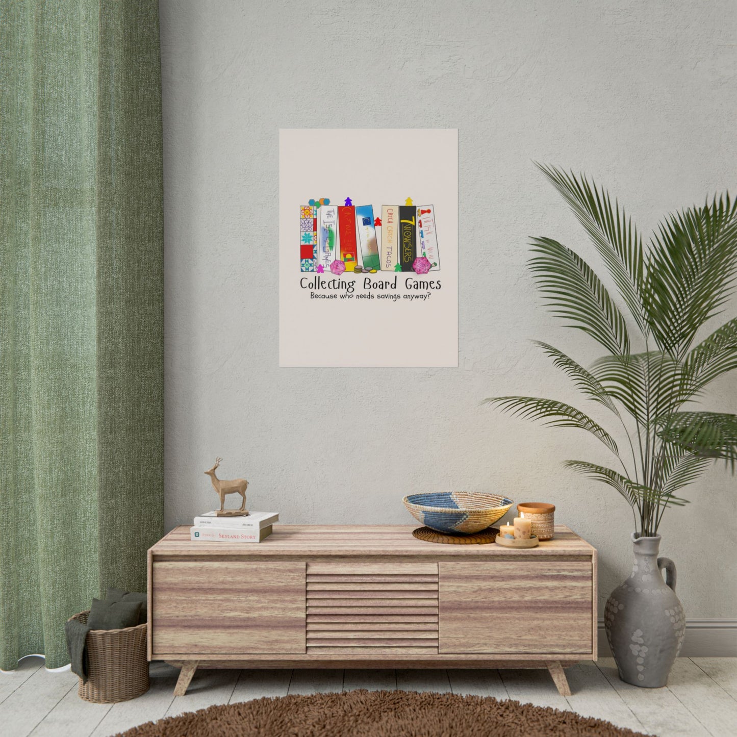 Collecting Board Games | Funny Gaming Wall Art Print | Funny Home Decor Poster| Games Room Sign | Game lover | Rolled Poster