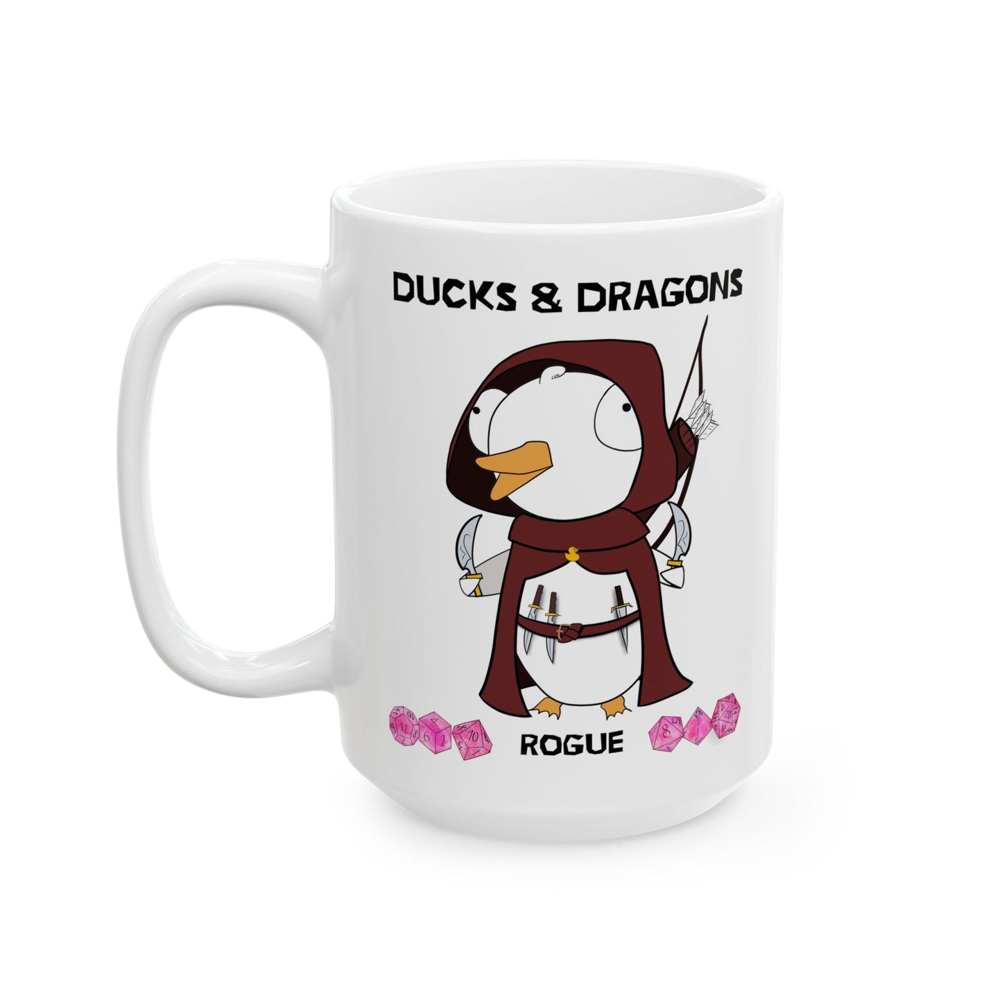 D&D Ducks And Dragons Rogue | Rogue Class Mug | Dungeons and Dragons Mug | | Cute and Funny Ceramic Coffee Cup | 11oz/0.33 l