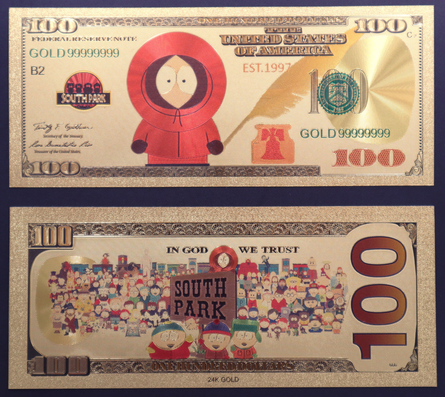 South Park Collectible Golden Foil Banknotes