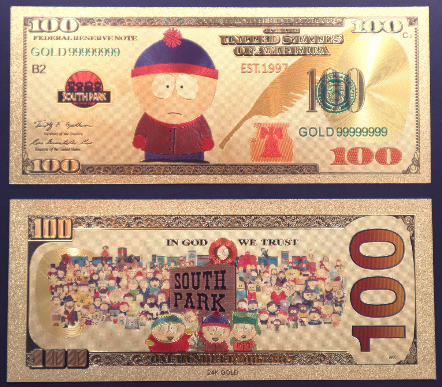 South Park Collectible Golden Foil Banknotes