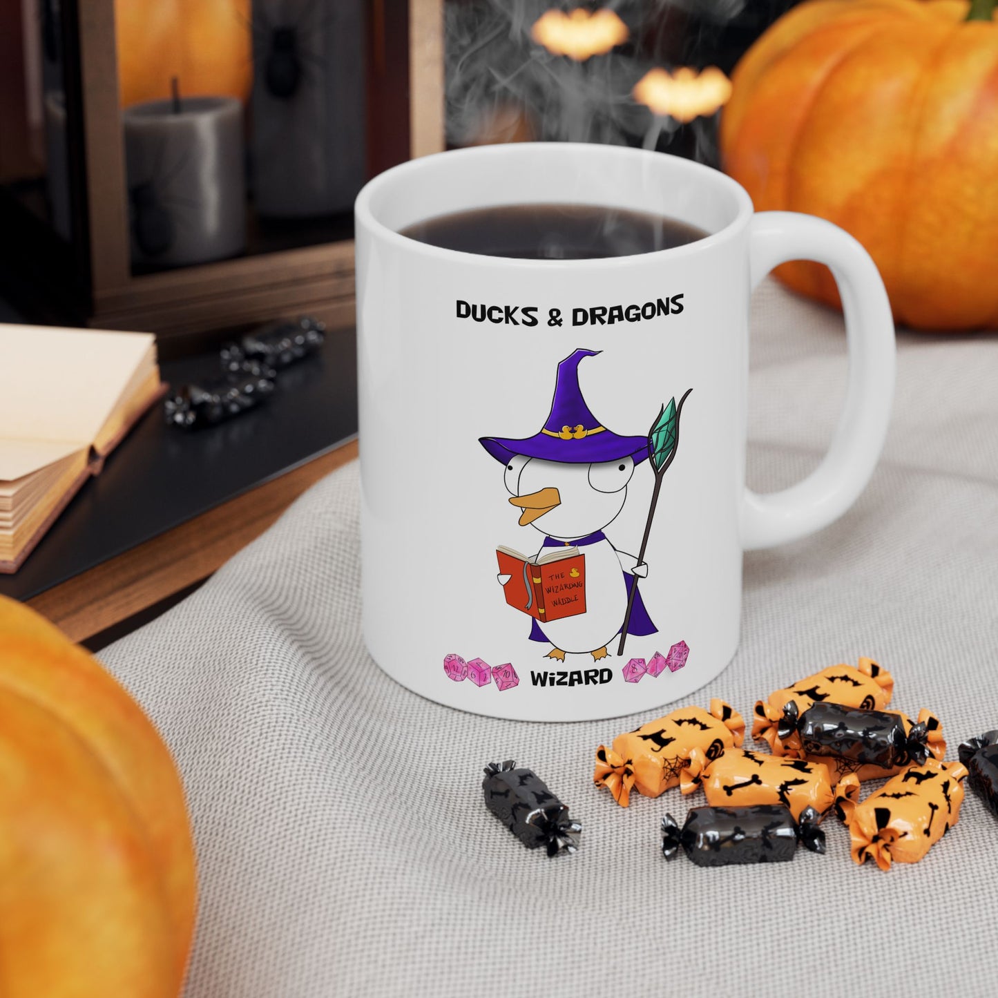 D&D Ducks And Dragons Wizard | Wizard Class Mug | Dungeons and Dragons Mug | | Cute and Funny Ceramic Coffee Cup | 11oz/0.33 l