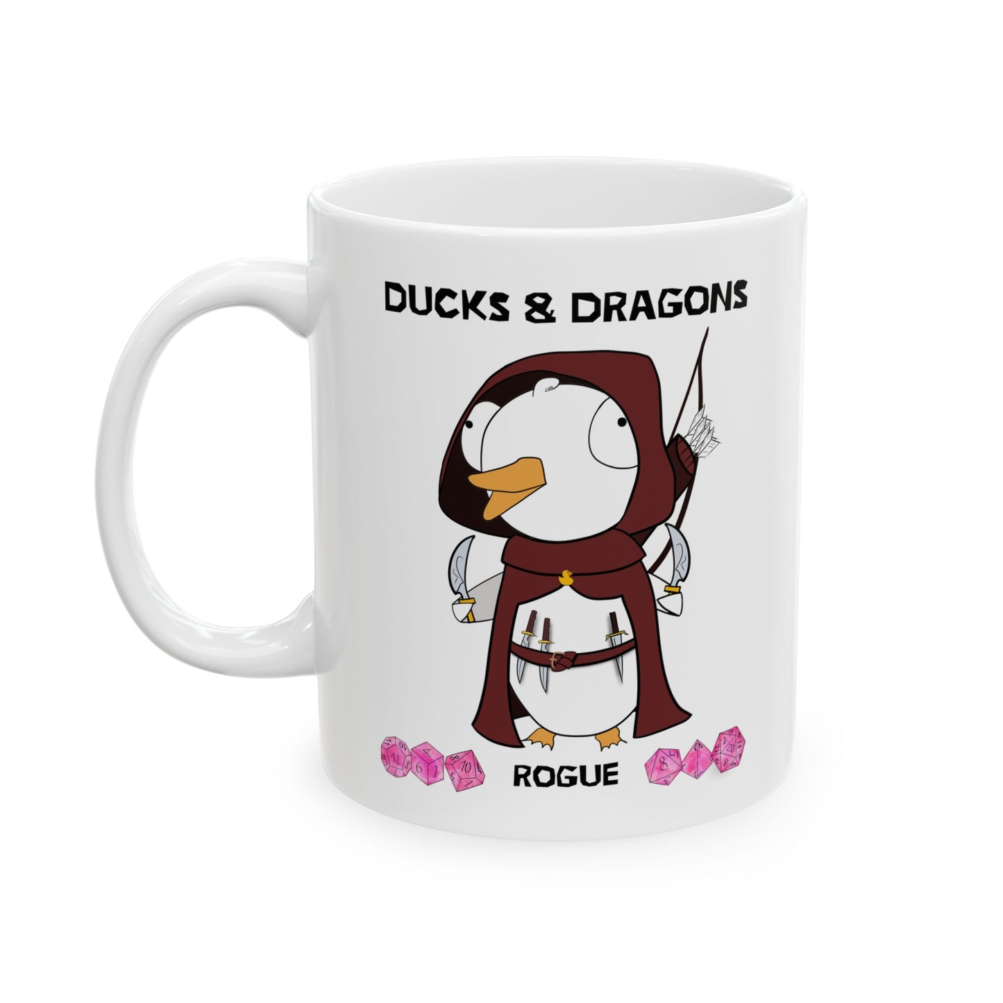 D&D Ducks And Dragons Rogue | Rogue Class Mug | Dungeons and Dragons Mug | | Cute and Funny Ceramic Coffee Cup | 11oz/0.33 l