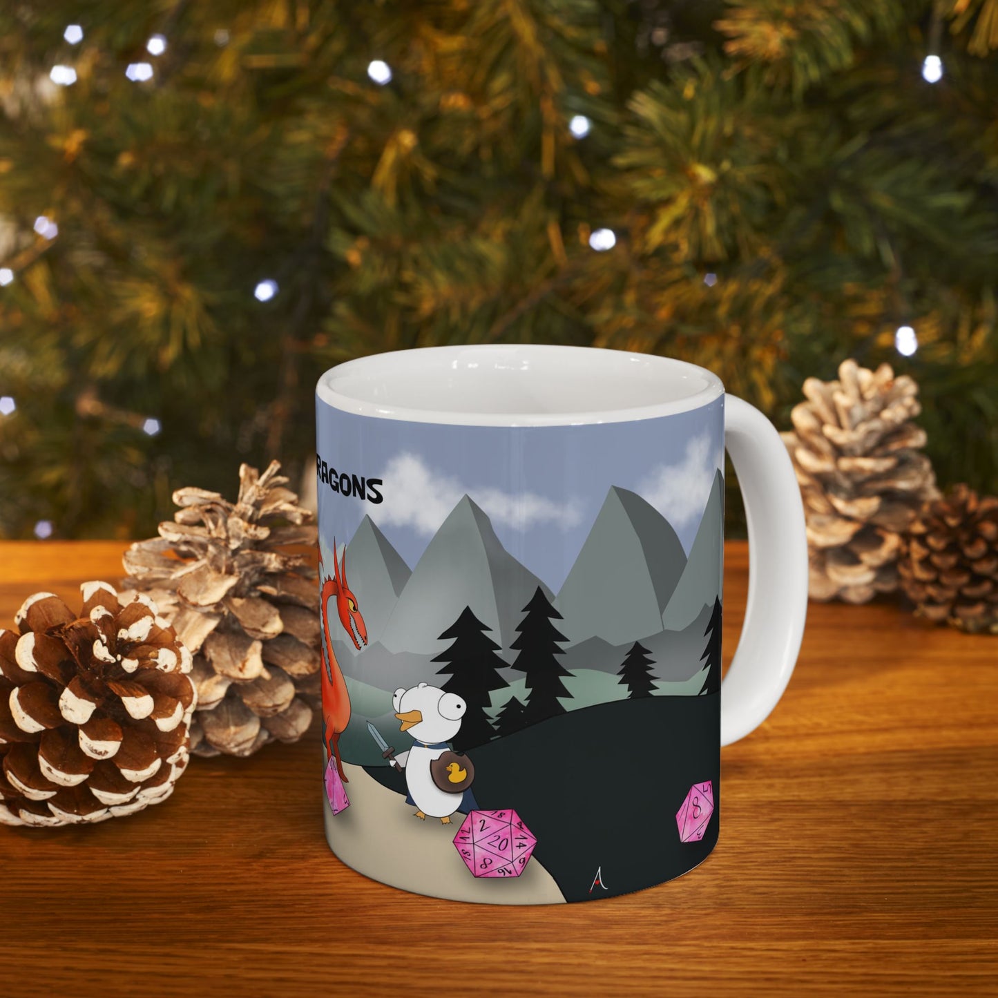 D&D Ducks And Dragons | Cute and Funny Ceramic Coffee Cup | Dippy Duck Mug | 11oz/0.33 l