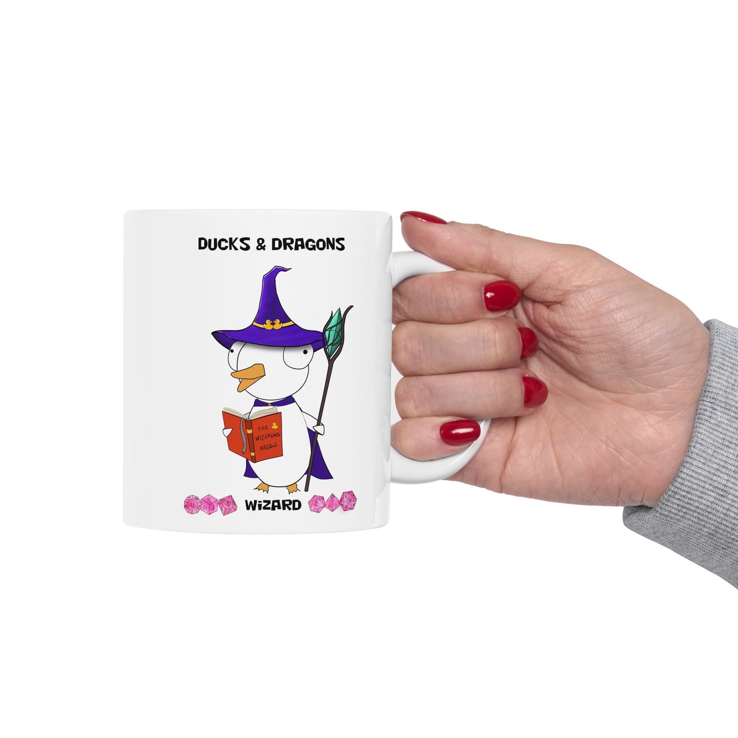 D&D Ducks And Dragons Wizard | Wizard Class Mug | Dungeons and Dragons Mug | | Cute and Funny Ceramic Coffee Cup | 11oz/0.33 l