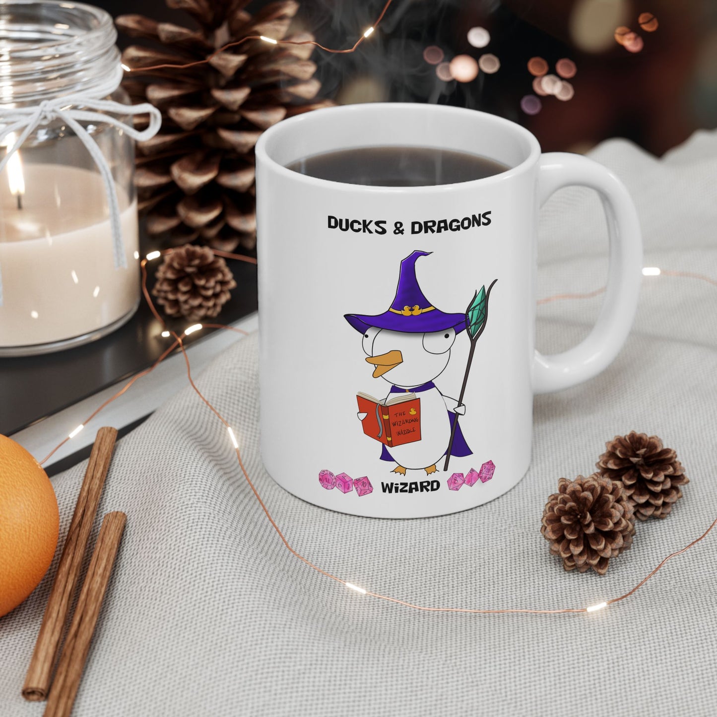 D&D Ducks And Dragons Wizard | Wizard Class Mug | Dungeons and Dragons Mug | | Cute and Funny Ceramic Coffee Cup | 11oz/0.33 l