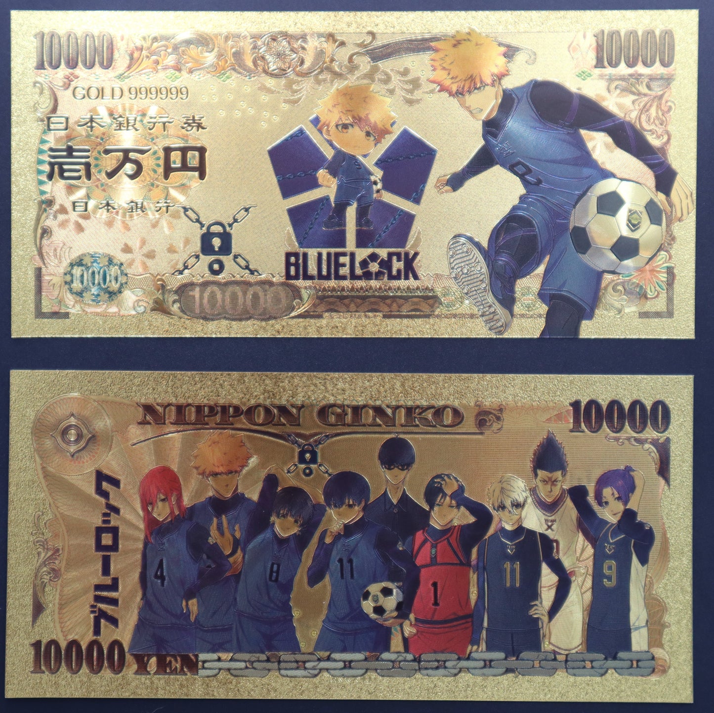 Blue Lock Collectible Golden Foil Banknotes