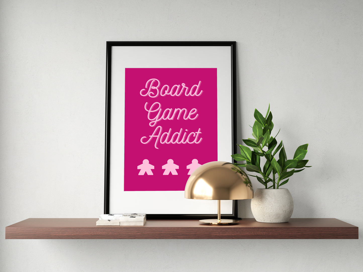 Board Games Addict | Funny Gaming Wall Art Print | Funny Home Decor Poster| Blue Games Room Sign | Game lover | Rolled Poster