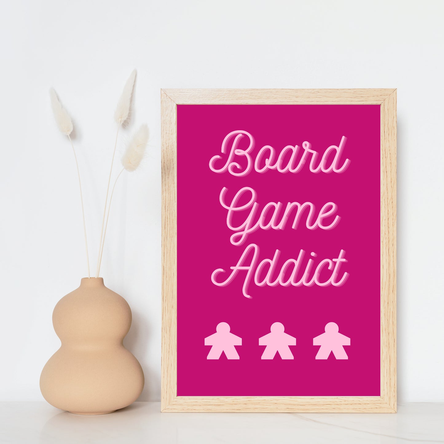 Board Games Addict | Funny Gaming Wall Art Print | Funny Home Decor Poster| Blue Games Room Sign | Game lover | Rolled Poster