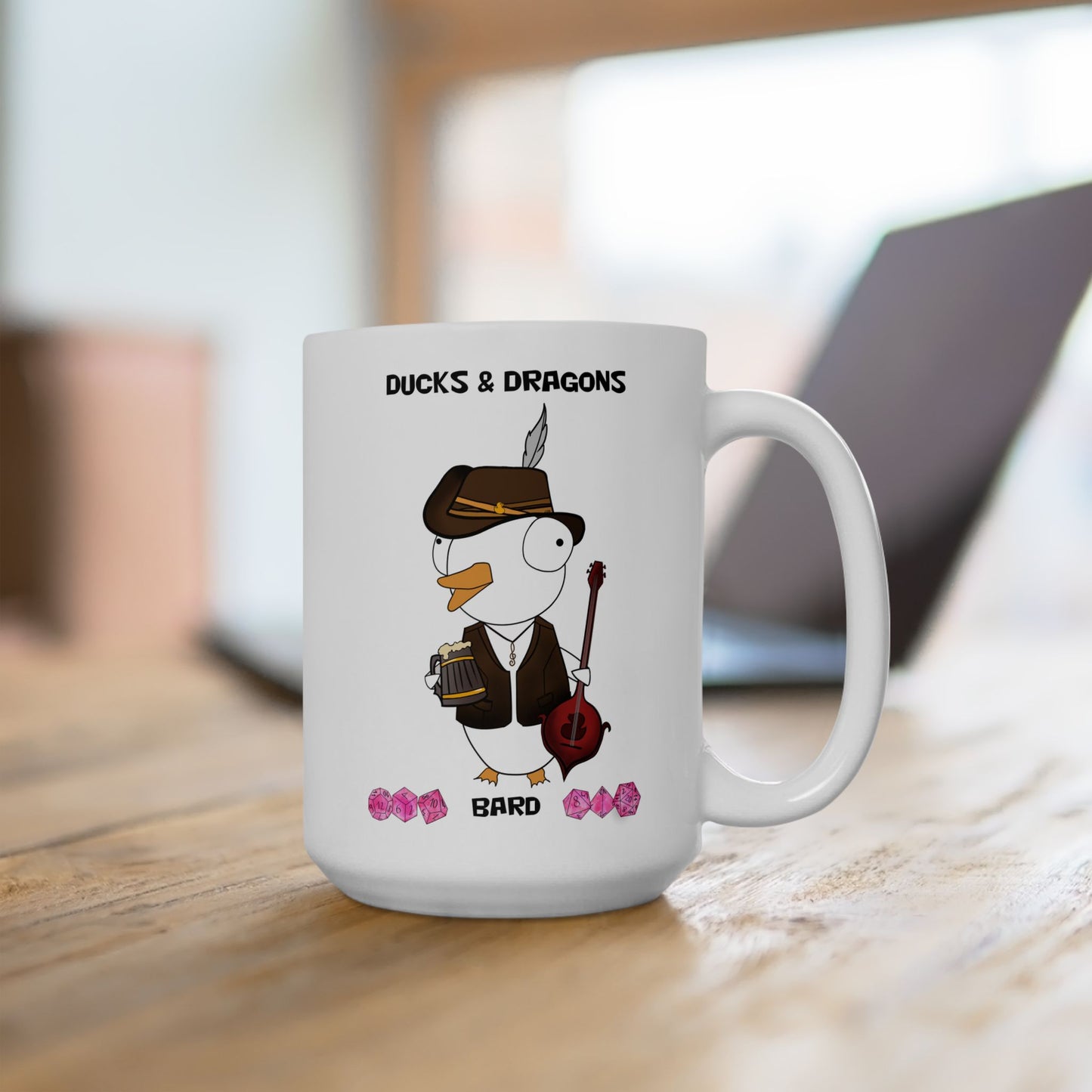 D&D Ducks And Dragons Bard | Bard Class Mug | Dungeons and Dragons Mug | | Cute and Funny Ceramic Coffee Cup | 11oz/0.33 l