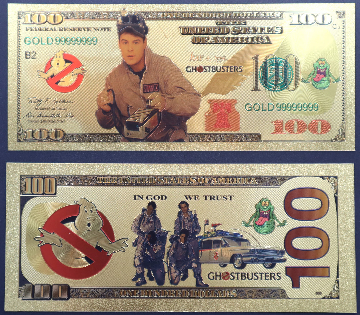 Ghost Busters Collectible Golden Foil Banknotes