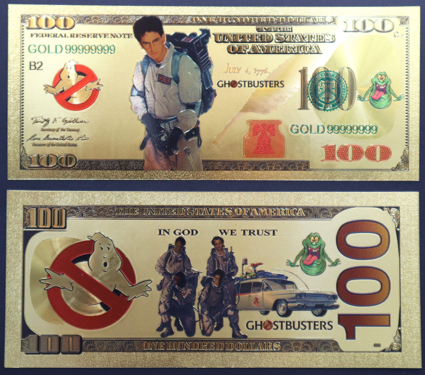 Ghost Busters Collectible Golden Foil Banknotes
