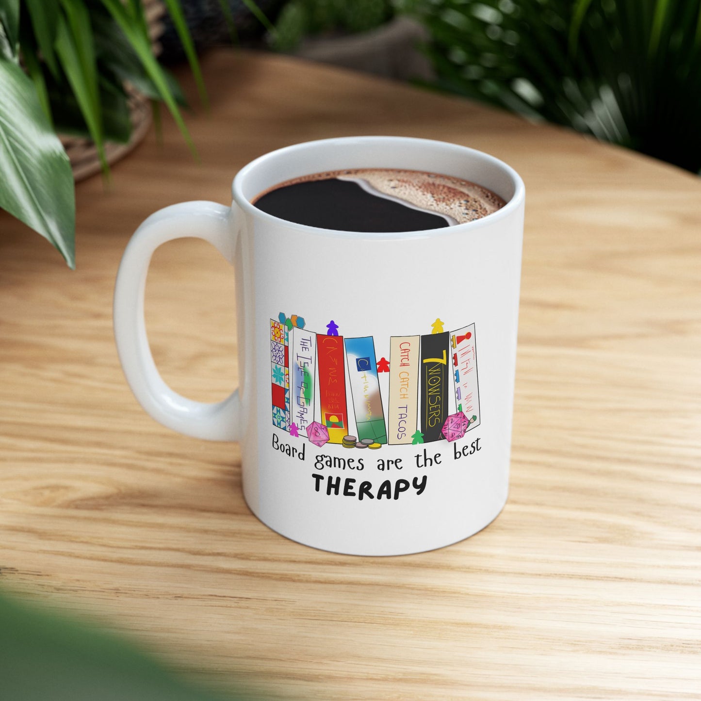 Board Games Therapy | Cute and Funny Ceramic Coffee Cup | Gaming Mug | 11oz/0.33 l