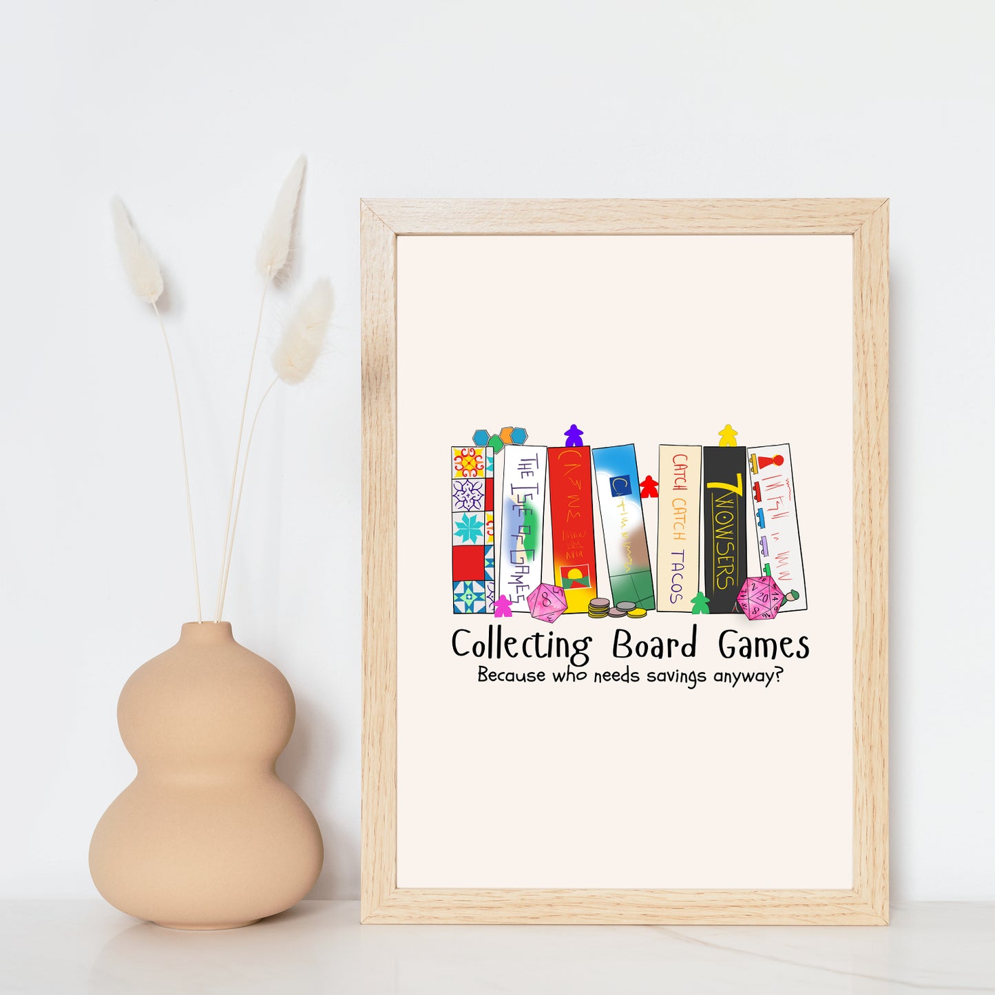 Collecting Board Games | Funny Gaming Wall Art Print | Funny Home Decor Poster| Games Room Sign | Game lover | Rolled Poster