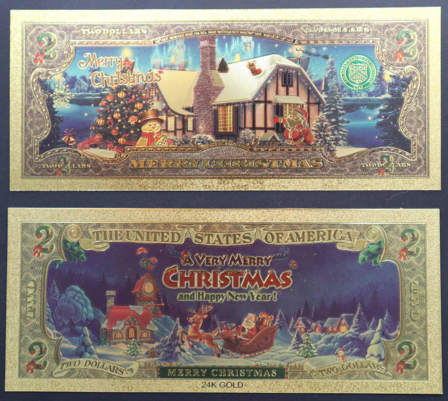 Christmas Collectible Golden Foil Banknotes