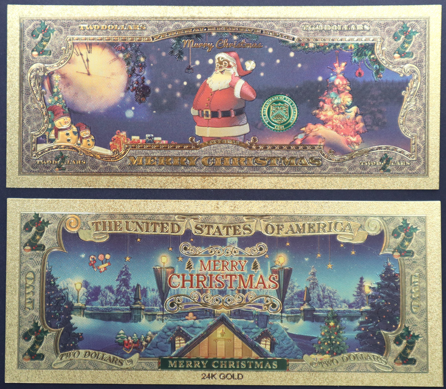 Christmas Collectible Golden Foil Banknotes