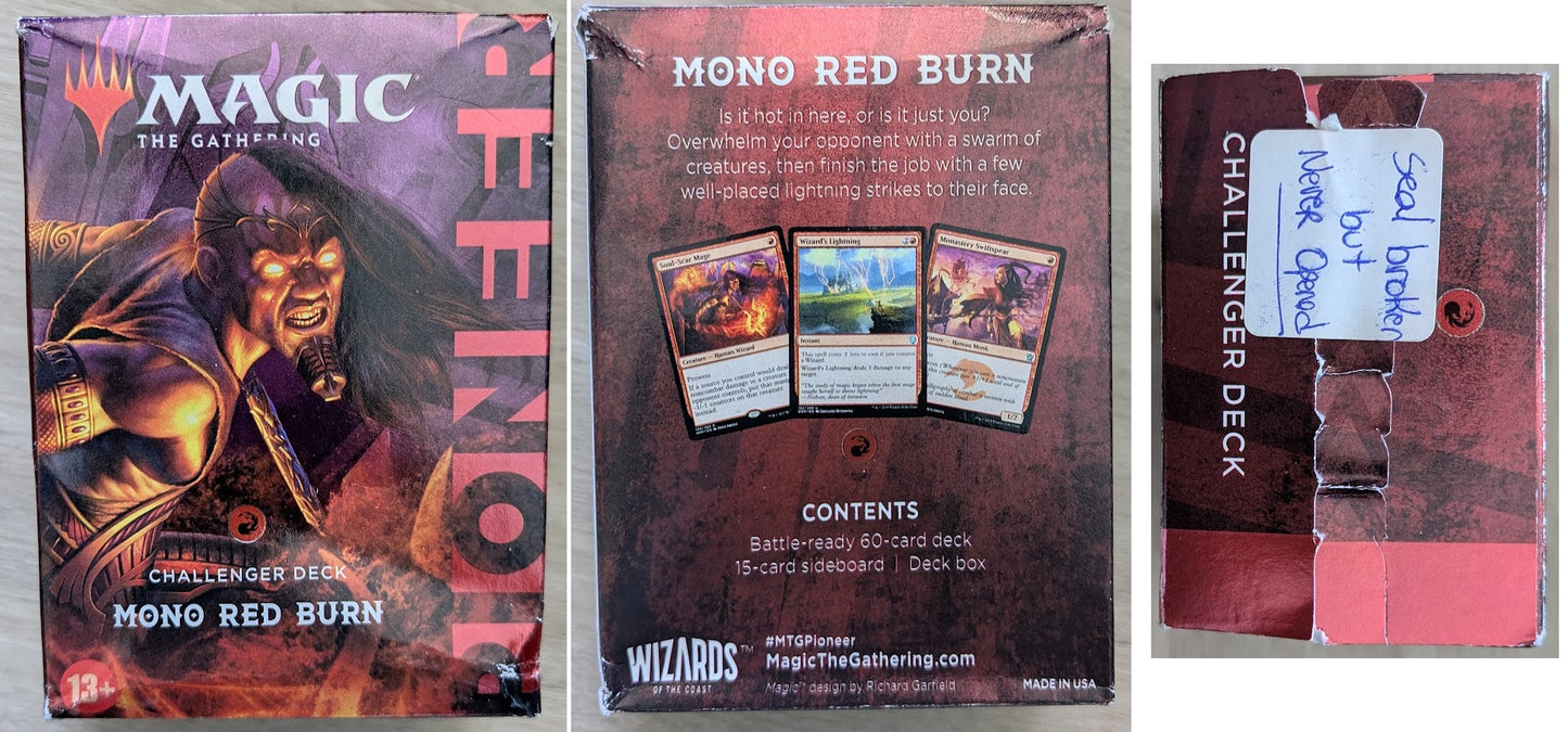 Magic the Gathering Pioneer Challenger Decks 2021 Mono Red Burn