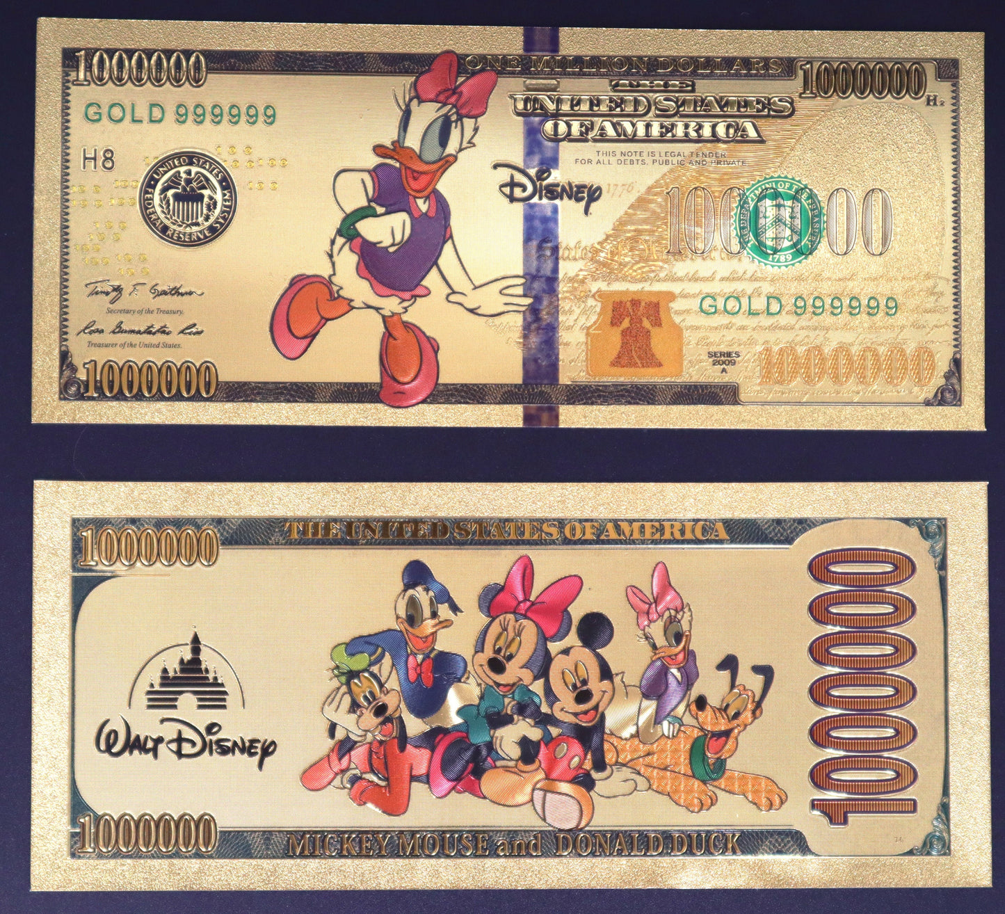 Mickey and Friends Collectible Golden Foil Banknotes