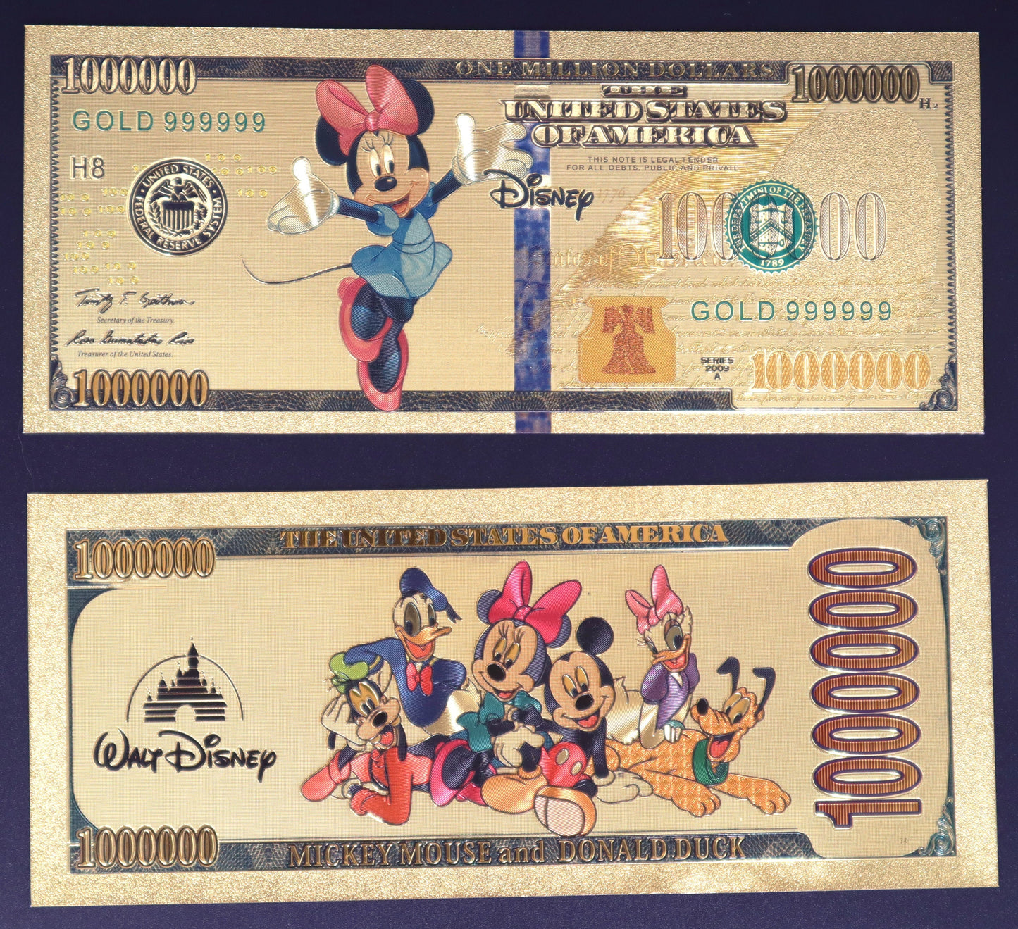 Mickey and Friends Collectible Golden Foil Banknotes