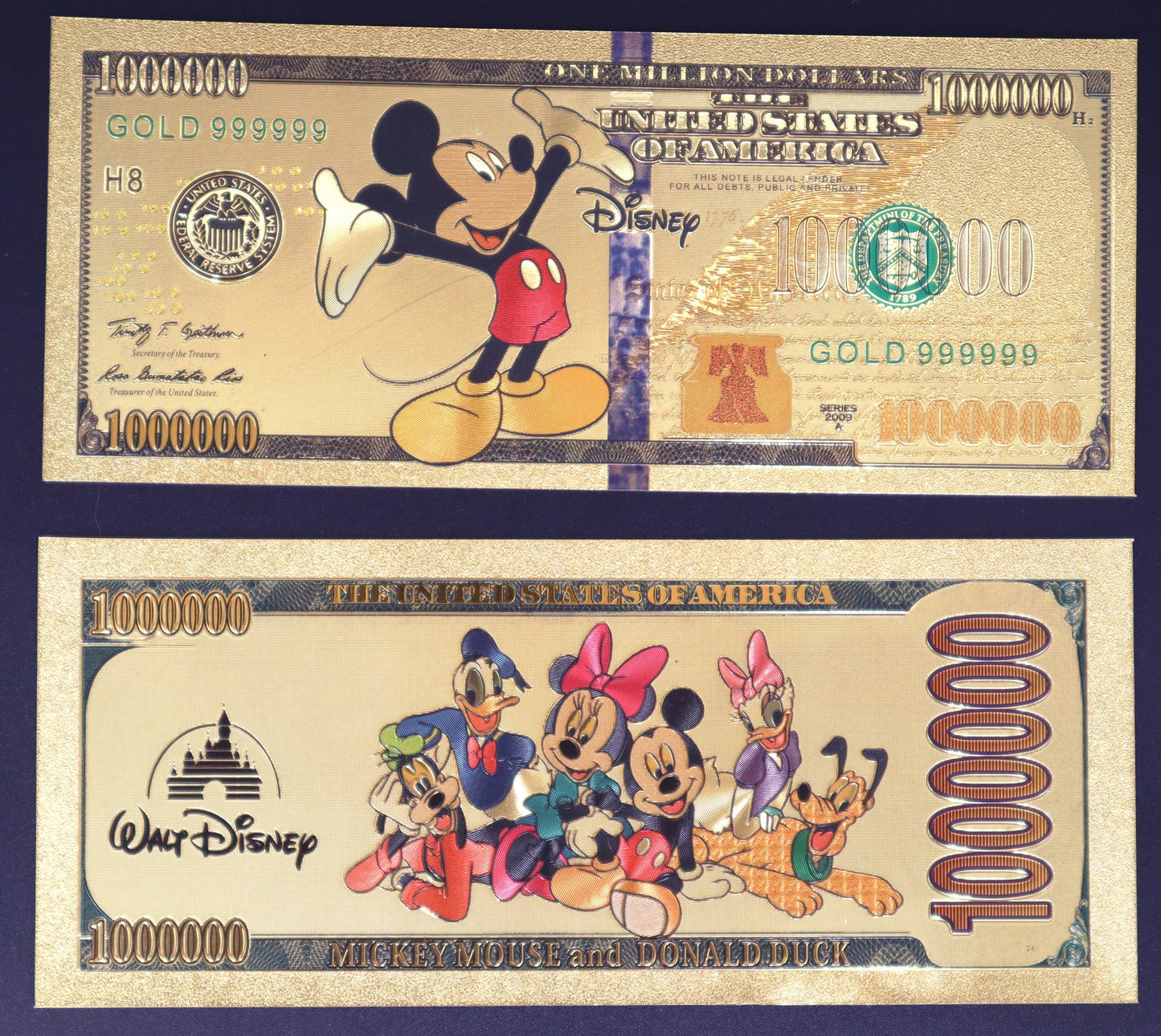 Mickey and Friends Collectible Golden Foil Banknotes