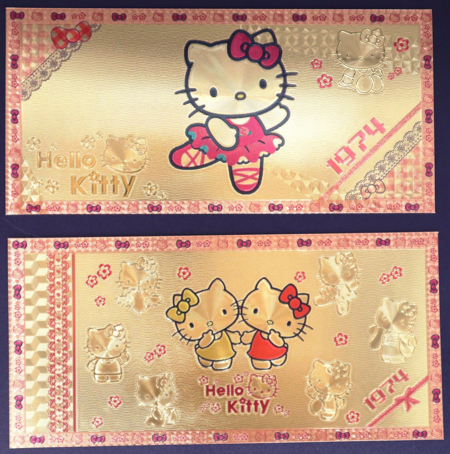 Hello Kitty Collectible Golden Foil Banknotes