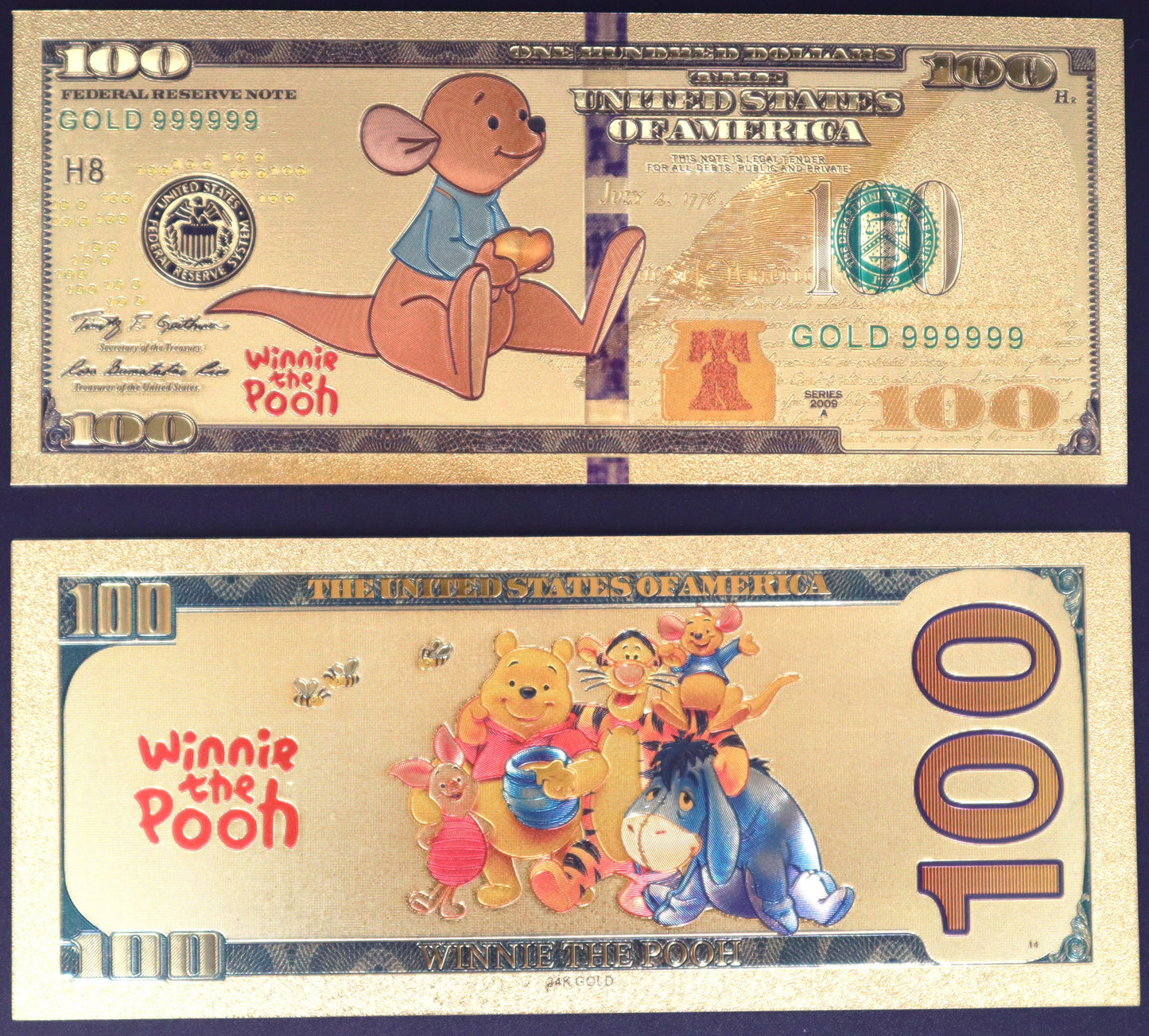Winnie The Pooh Collectible Golden Foil Banknotes