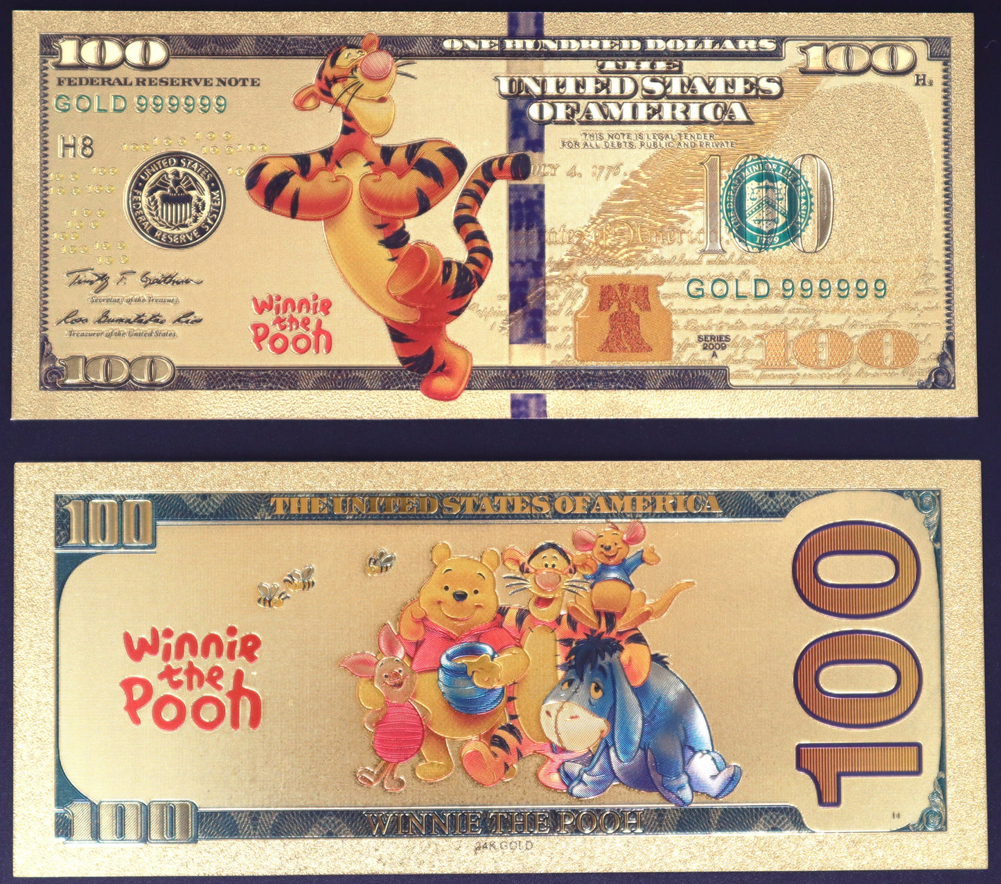 Winnie The Pooh Collectible Golden Foil Banknotes