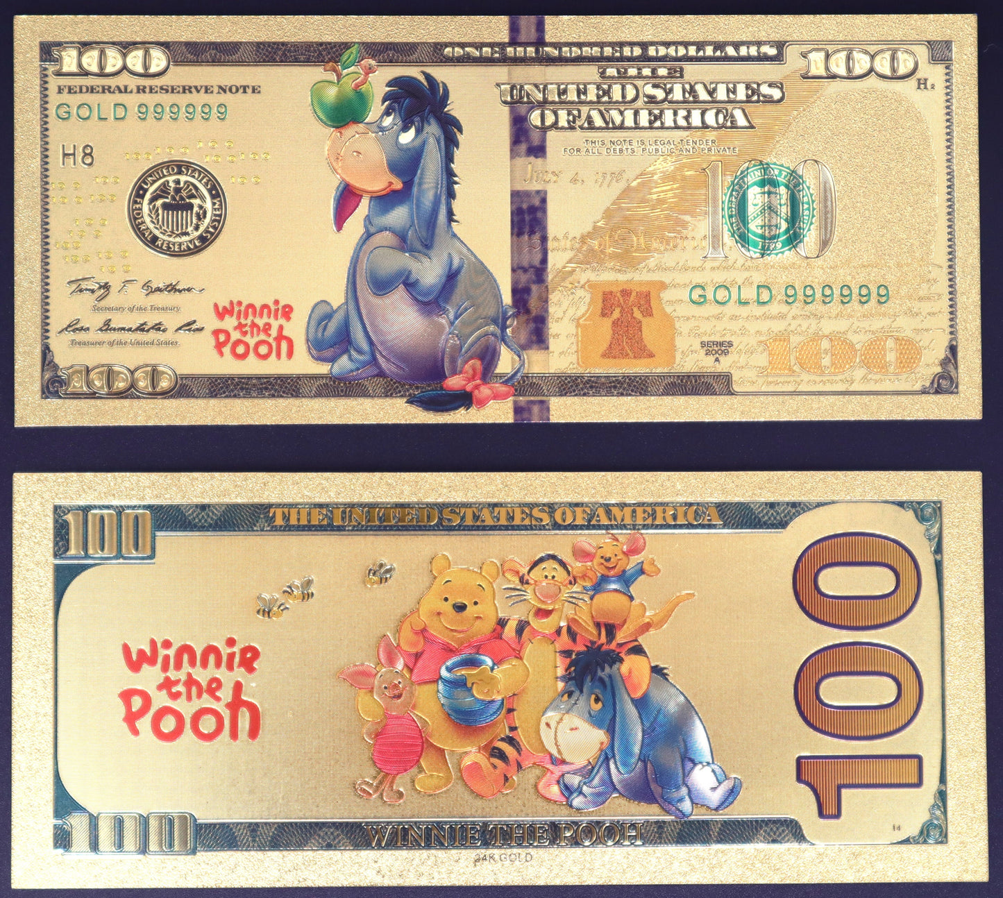 Winnie The Pooh Collectible Golden Foil Banknotes