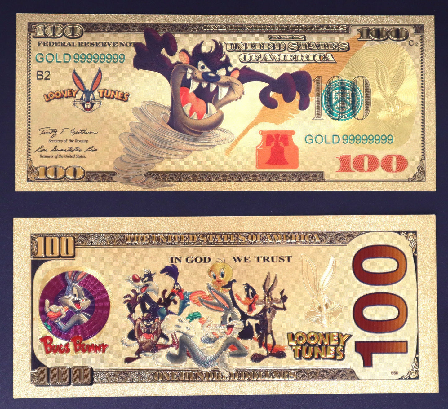 Looney Tunes Collectible Golden Foil Banknotes